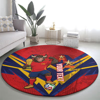Custom Spain World Football 2026 Round Carpet La Roja 2nd Champion Proud