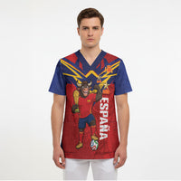 Custom Spain World Football 2026 Scrub Top La Roja 2nd Champion Proud
