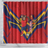 Custom Spain World Football 2026 Shower Curtain La Roja 2nd Champion Proud