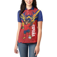 Custom Spain World Football 2026 Women Polo Shirt La Roja 2nd Champion Proud