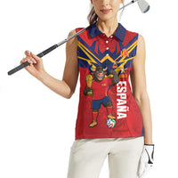 Custom Spain World Football 2026 Women Sleeveless Polo Shirt La Roja 2nd Champion Proud