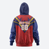 Custom Spain World Football 2026 Zip Hoodie La Roja 2nd Champion Proud