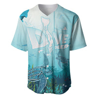 Personalized Dominica Freediving Baseball Jersey Leatherback Sea Turtle Ocean Style