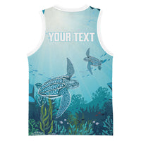 Personalized Dominica Freediving Basketball Jersey Leatherback Sea Turtle Ocean Style