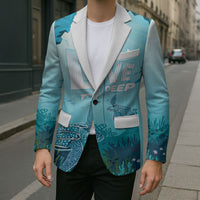 Personalized Dominica Freediving Blazer Leatherback Sea Turtle Ocean Style
