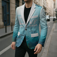 Personalized Dominica Freediving Blazer Leatherback Sea Turtle Ocean Style