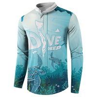 Personalized Dominica Freediving Button Sweatshirt Leatherback Sea Turtle Ocean Style