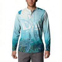 Personalized Dominica Freediving Button Sweatshirt Leatherback Sea Turtle Ocean Style