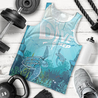 Personalized Dominica Freediving Men Tank Top Leatherback Sea Turtle Ocean Style
