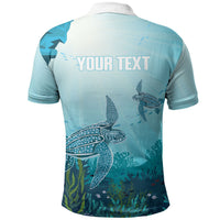 Personalized Dominica Freediving Polo Shirt Leatherback Sea Turtle Ocean Style