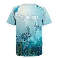 Personalized Dominica Freediving Rugby Jersey Leatherback Sea Turtle Ocean Style