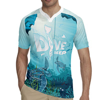 Personalized Dominica Freediving Rugby Jersey Leatherback Sea Turtle Ocean Style