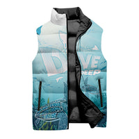 Personalized Dominica Freediving Sleeveless Puffer Jacket Leatherback Sea Turtle Ocean Style
