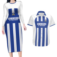 Universidad Dominican Republic Football Custom Couples Matching Long Sleeve Bodycon Dress and Hawaiian Shirt 2025 Go Champions - Wonder Print Shop