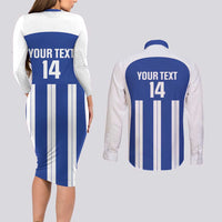 Universidad Dominican Republic Football Custom Couples Matching Long Sleeve Bodycon Dress and Long Sleeve Button Shirt 2025 Go Champions - Wonder Print Shop