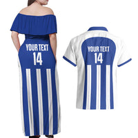 Universidad Dominican Republic Football Custom Couples Matching Off Shoulder Maxi Dress and Hawaiian Shirt 2025 Go Champions - Wonder Print Shop