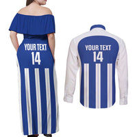 Universidad Dominican Republic Football Custom Couples Matching Off Shoulder Maxi Dress and Long Sleeve Button Shirt 2025 Go Champions - Wonder Print Shop