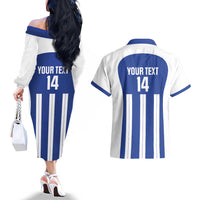 Universidad Dominican Republic Football Custom Couples Matching Off The Shoulder Long Sleeve Dress and Hawaiian Shirt 2025 Go Champions - Wonder Print Shop