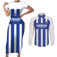 Universidad Dominican Republic Football Custom Couples Matching Short Sleeve Bodycon Dress and Long Sleeve Button Shirt 2025 Go Champions - Wonder Print Shop