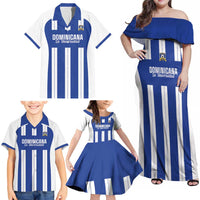 Universidad Dominican Republic Football Custom Family Matching Off Shoulder Maxi Dress and Hawaiian Shirt 2025 Go Champions - Wonder Print Shop