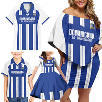 Universidad Dominican Republic Football Custom Family Matching Off Shoulder Short Dress and Hawaiian Shirt 2025 Go Champions - Wonder Print Shop