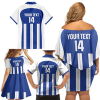 Universidad Dominican Republic Football Custom Family Matching Off Shoulder Short Dress and Hawaiian Shirt 2025 Go Champions - Wonder Print Shop