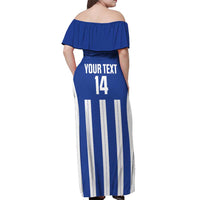 Universidad Dominican Republic Football Custom Off Shoulder Maxi Dress 2025 Go Champions - Wonder Print Shop