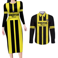Moca Dominican Republic Football Custom Couples Matching Long Sleeve Bodycon Dress and Long Sleeve Button Shirt 2025 Come On The Cradle - Wonder Print Shop