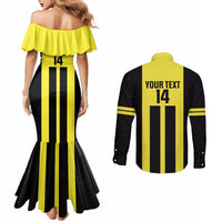 Moca Dominican Republic Football Custom Couples Matching Mermaid Dress and Long Sleeve Button Shirt 2025 Come On The Cradle - Wonder Print Shop