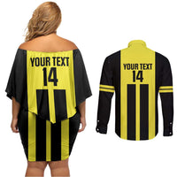 Moca Dominican Republic Football Custom Couples Matching Off Shoulder Short Dress and Long Sleeve Button Shirt 2025 Come On The Cradle - Wonder Print Shop