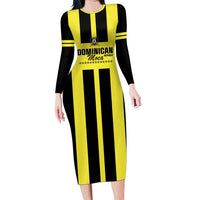 Moca Dominican Republic Football Custom Long Sleeve Bodycon Dress 2025 Come On The Cradle - Wonder Print Shop