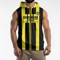 Moca Dominican Republic Football Custom Sleeveless Zip Hoodie 2025 Come On The Cradle - Wonder Print Shop