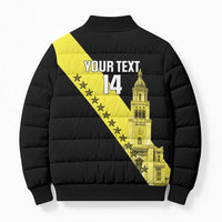 Cradle Of Dominican Republic Football Custom Bomber Puffer Jacket Go Moca Diagonal Style - Wonder Print Shop