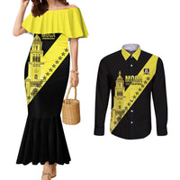 Cradle Of Dominican Republic Football Custom Couples Matching Mermaid Dress and Long Sleeve Button Shirt Go Moca Diagonal Style - Wonder Print Shop