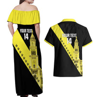 Cradle Of Dominican Republic Football Custom Couples Matching Off Shoulder Maxi Dress and Hawaiian Shirt Go Moca Diagonal Style - Wonder Print Shop