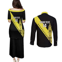 Cradle Of Dominican Republic Football Custom Couples Matching Puletasi and Long Sleeve Button Shirt Go Moca Diagonal Style - Wonder Print Shop