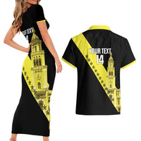 Cradle Of Dominican Republic Football Custom Couples Matching Short Sleeve Bodycon Dress and Hawaiian Shirt Go Moca Diagonal Style - Wonder Print Shop