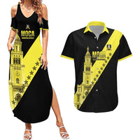 Cradle Of Dominican Republic Football Custom Couples Matching Summer Maxi Dress and Hawaiian Shirt Go Moca Diagonal Style - Wonder Print Shop