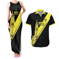 Cradle Of Dominican Republic Football Custom Couples Matching Tank Maxi Dress and Hawaiian Shirt Go Moca Diagonal Style - Wonder Print Shop