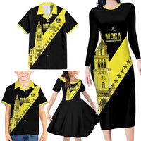 Cradle Of Dominican Republic Football Custom Family Matching Long Sleeve Bodycon Dress and Hawaiian Shirt Go Moca Diagonal Style - Wonder Print Shop