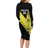 Cradle Of Dominican Republic Football Custom Family Matching Long Sleeve Bodycon Dress and Hawaiian Shirt Go Moca Diagonal Style - Wonder Print Shop