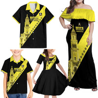 Cradle Of Dominican Republic Football Custom Family Matching Off Shoulder Maxi Dress and Hawaiian Shirt Go Moca Diagonal Style - Wonder Print Shop