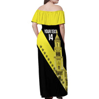 Cradle Of Dominican Republic Football Custom Family Matching Off Shoulder Maxi Dress and Hawaiian Shirt Go Moca Diagonal Style - Wonder Print Shop