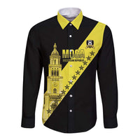 Cradle Of Dominican Republic Football Custom Long Sleeve Button Shirt Go Moca Diagonal Style - Wonder Print Shop