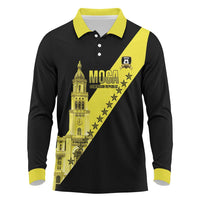 Cradle Of Dominican Republic Football Custom Long Sleeve Polo Shirt Go Moca Diagonal Style - Wonder Print Shop