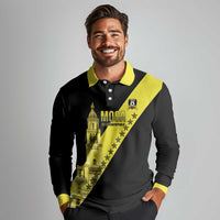 Cradle Of Dominican Republic Football Custom Long Sleeve Polo Shirt Go Moca Diagonal Style - Wonder Print Shop