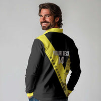 Cradle Of Dominican Republic Football Custom Long Sleeve Polo Shirt Go Moca Diagonal Style - Wonder Print Shop