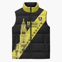 Cradle Of Dominican Republic Football Custom Sleeveless Puffer Jacket Go Moca Diagonal Style - Wonder Print Shop