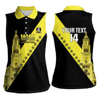 Cradle Of Dominican Republic Football Custom Women Sleeveless Polo Shirt Go Moca Diagonal Style - Wonder Print Shop
