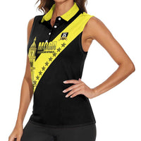 Cradle Of Dominican Republic Football Custom Women Sleeveless Polo Shirt Go Moca Diagonal Style - Wonder Print Shop